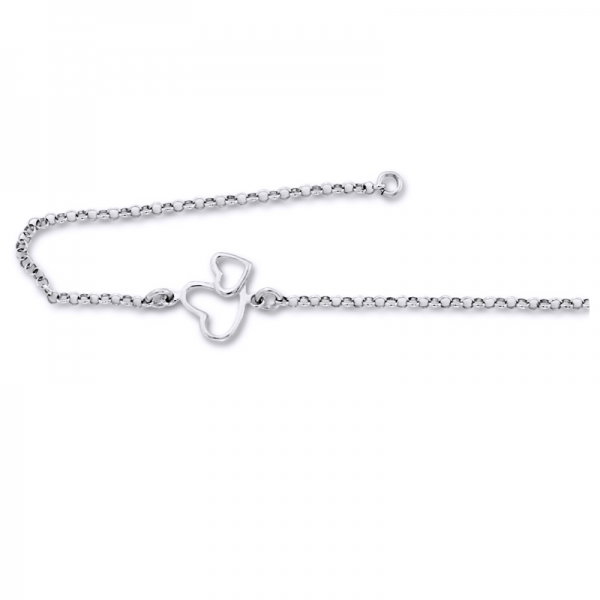 Bratara argint 925 rodiat cu doua inimioare Be in Love, Be Special [1]